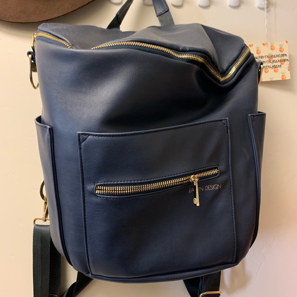 Navy fawn design diaper bag